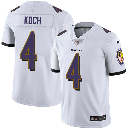 2019 men Baltimore Ravens #4 Koch white Nike Vapor Untouchable Limited NFL Jersey->baltimore ravens->NFL Jersey